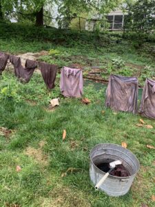 Shirts on clothes line